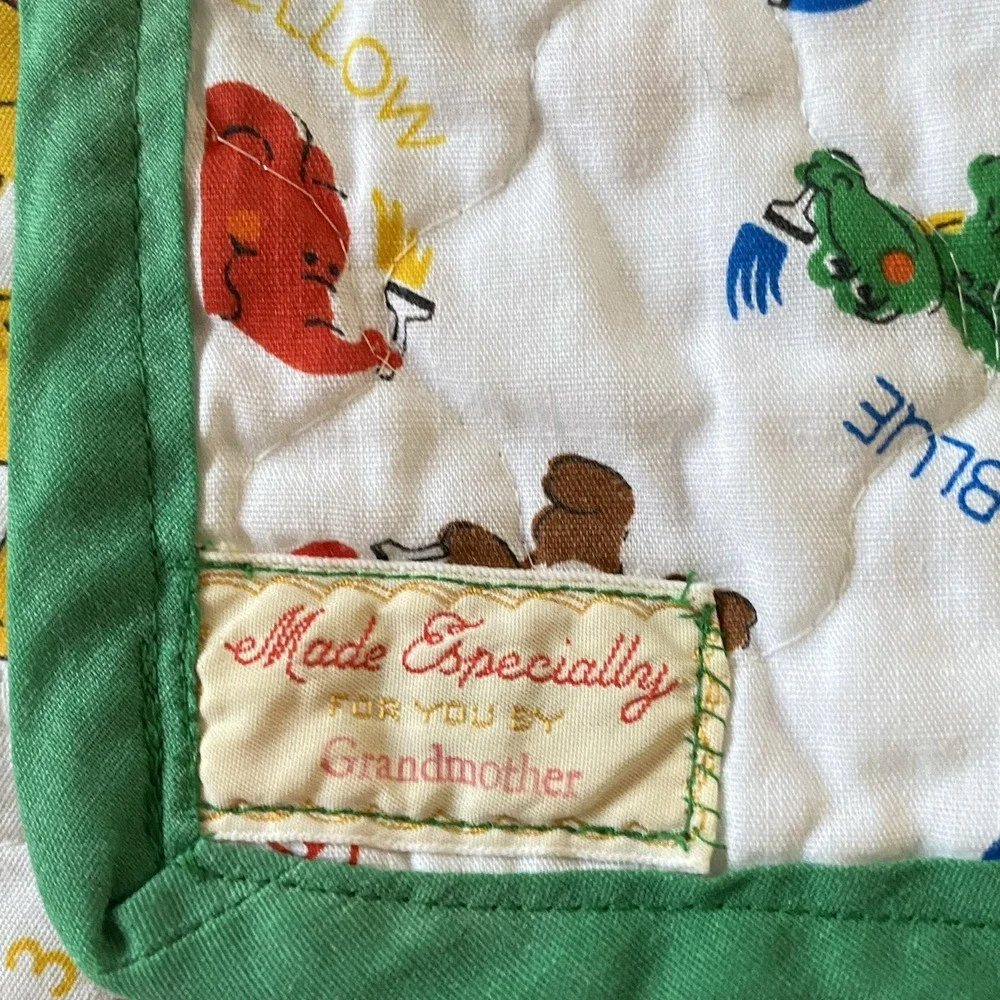 Vintage Baby Blanket Quilt Teacher's Pets by Cranston 58x44
